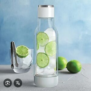 NWOT, Asobu Inner Peace double walled clear Glass Water Bottle, 17oz